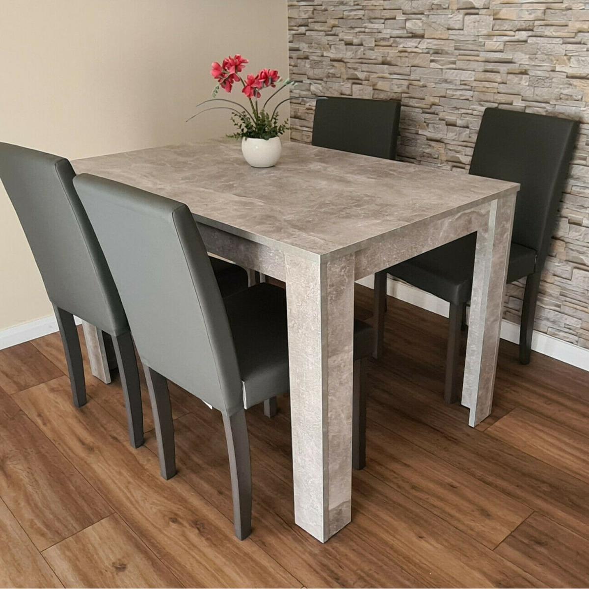 Kosy Koala Stone Grey Wood Dining Table and 4 Chairs Set - Grey – image 4