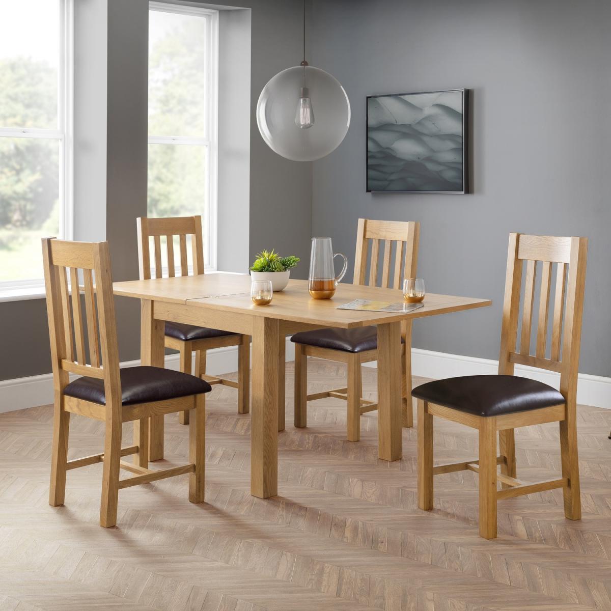 Astoria Flip-Top Table and Astoria Chairs Set - Brown / 1 Table and 4 Chairs – image 2