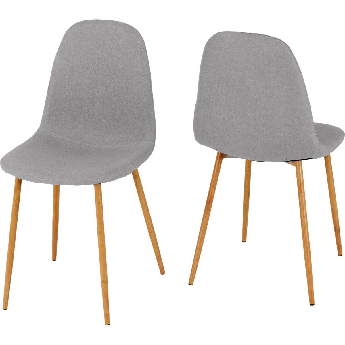 Barley Dining Set - Oak Veneer and Grey Fabric – image 3