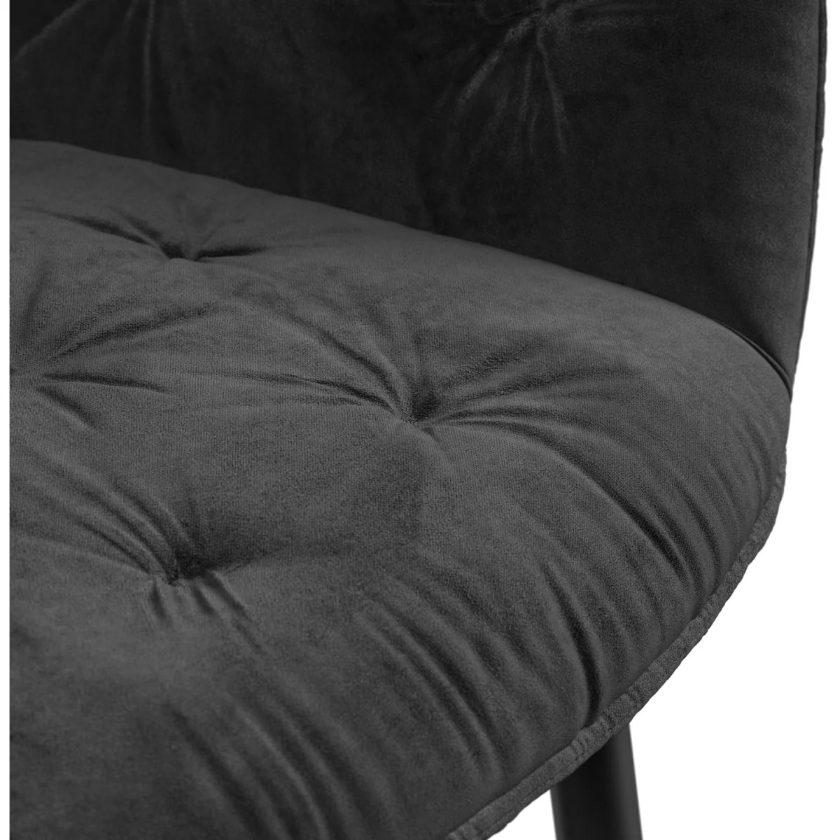 Calne Calcutta Gold Table W Blk Leg+Anika Velvet Dining Chair Set Of 4 - Grey – image 11