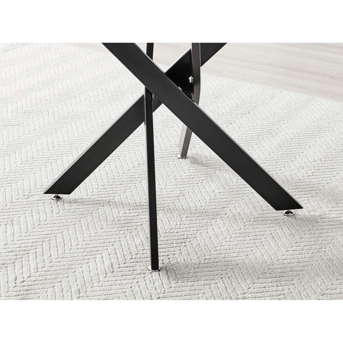 Novara Grey Concrete Black Leg Dining Table  4 Calla Black Leg Chairs - Green – image 12