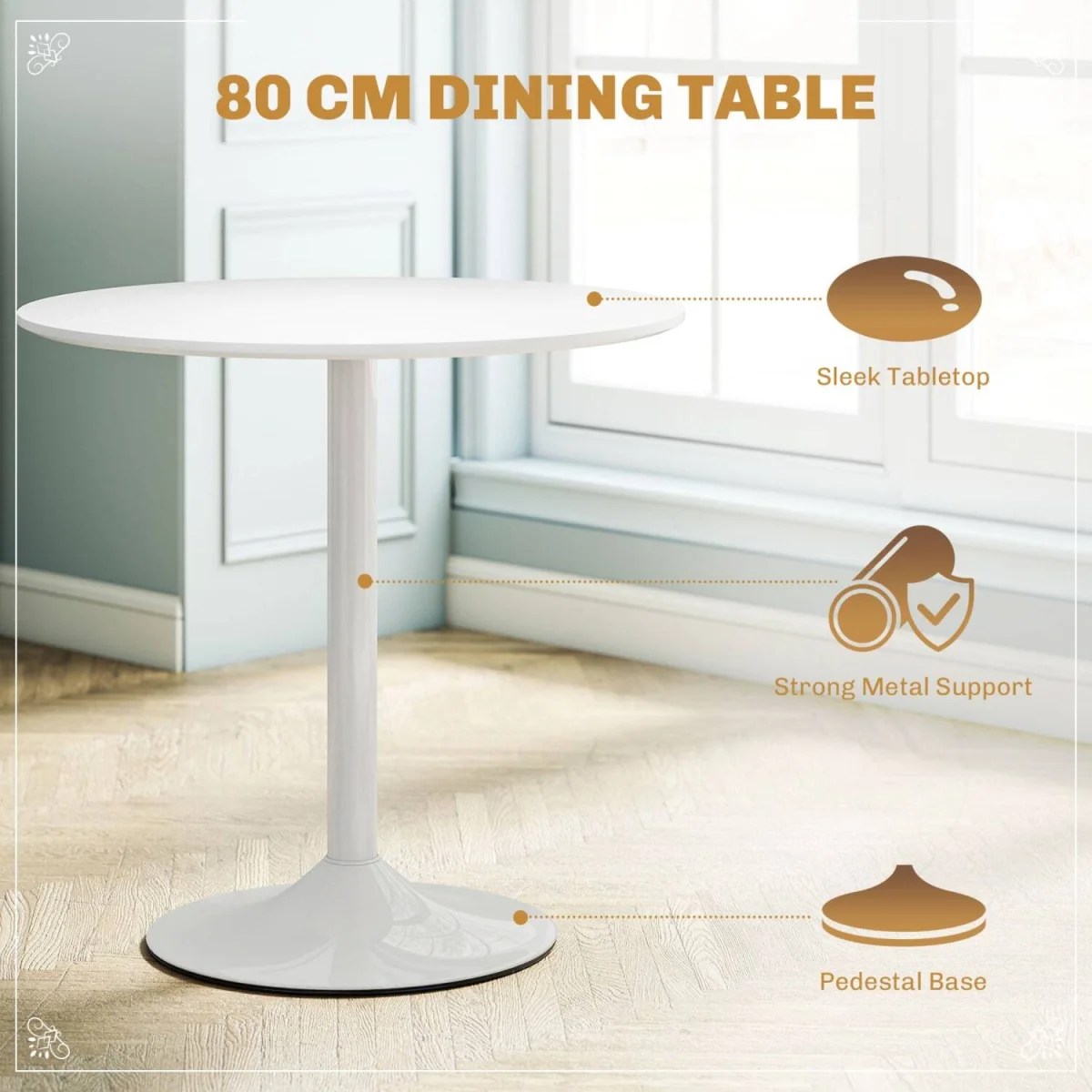Vala 5-Piece White Modern Dining Table and Chair Set – image 8