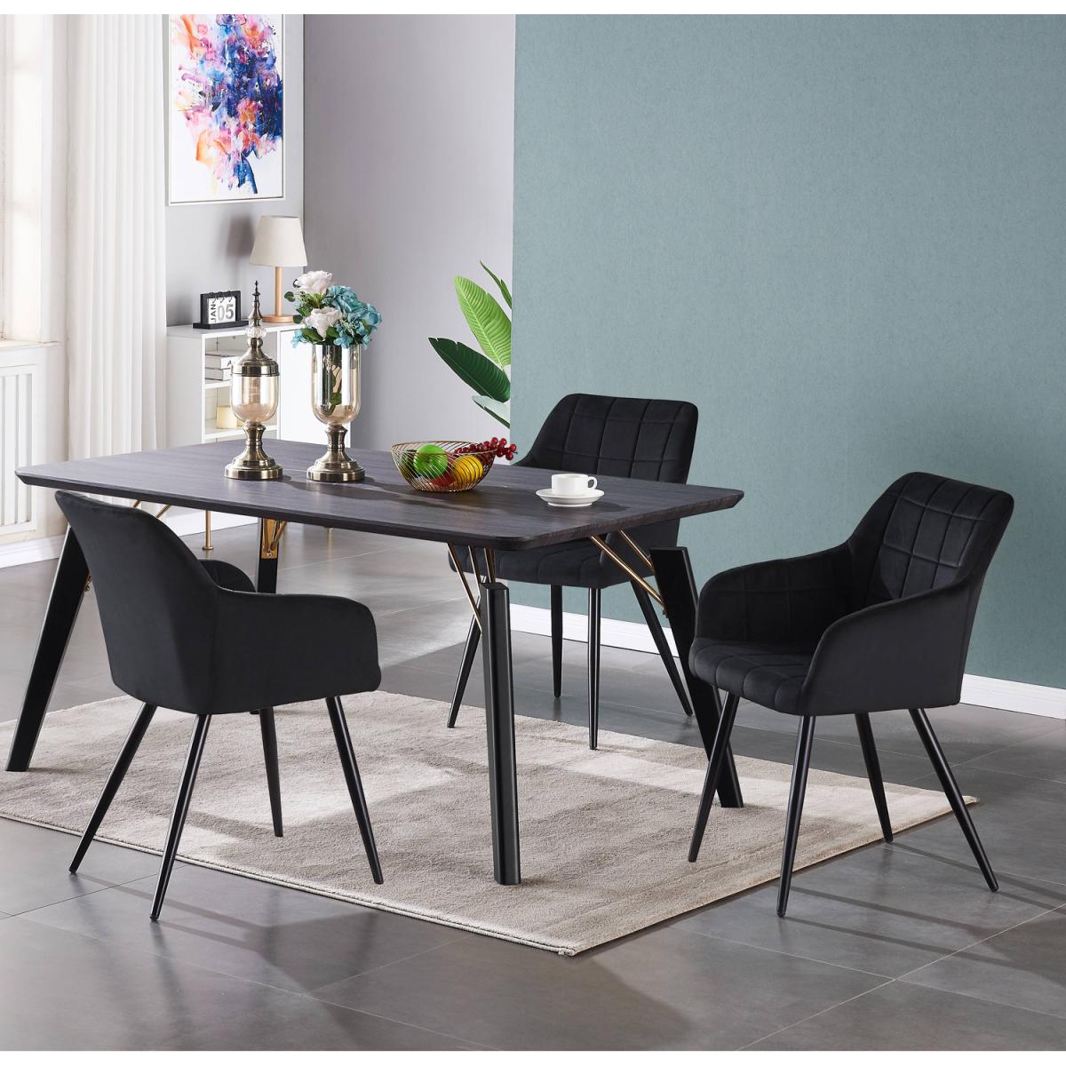 Camden Cosmo LUX Dining Set Includes a Table and Chairs Set of 4 - Black – image 6