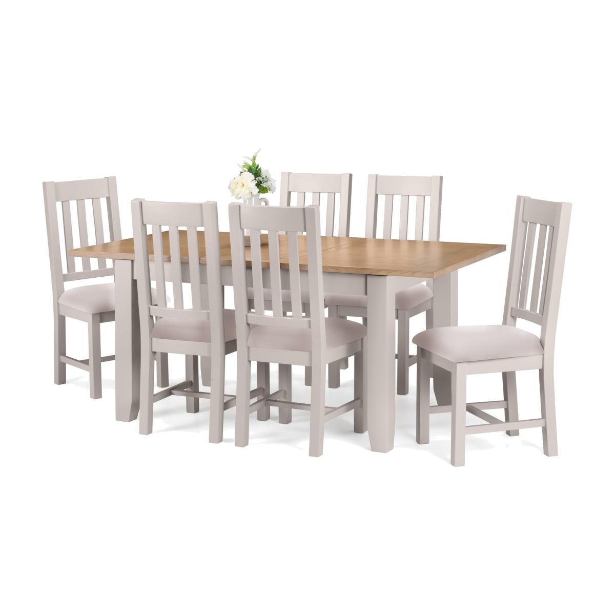 Richmond Extending Table and Chairs Set - Grey / 1 Table and 6 Chairs – image 1