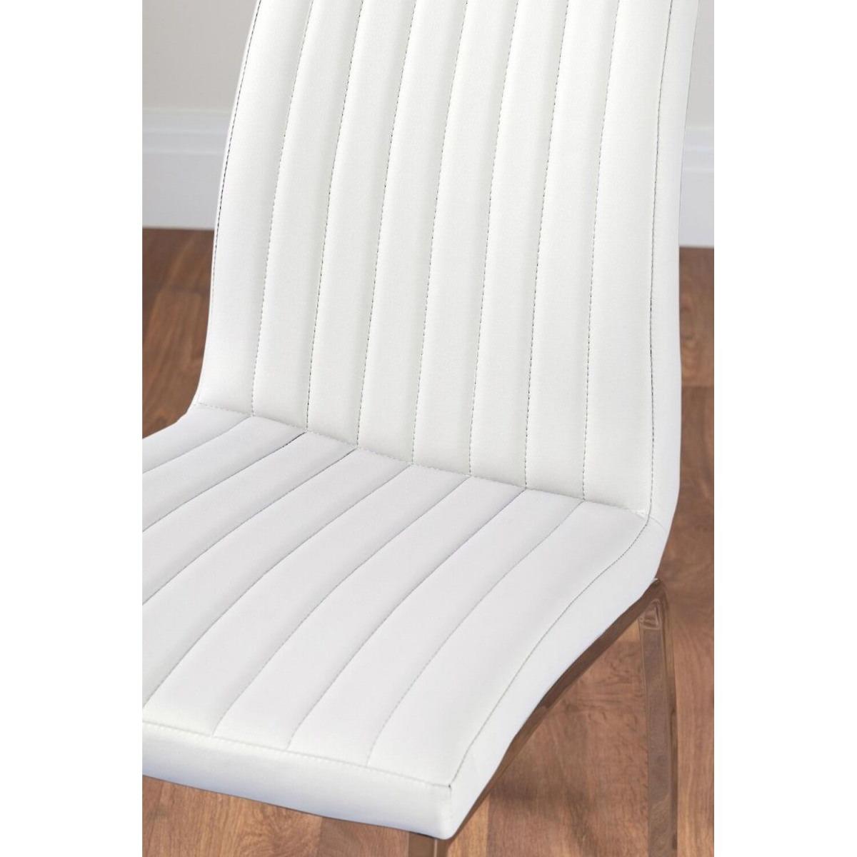 Kylo White Marble Effect Dining Table and 6 Isco Chairs - White – image 27