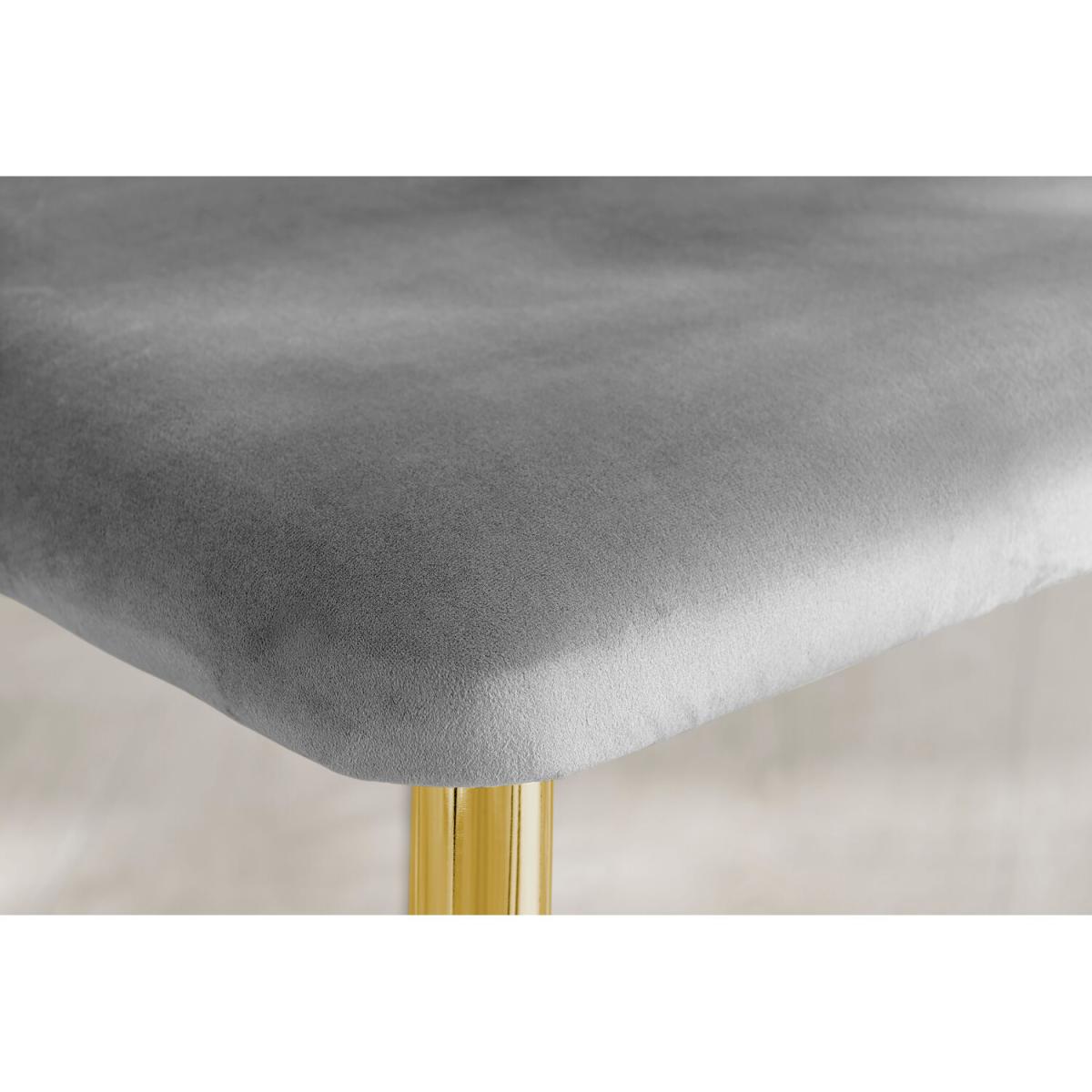 Adley White High Gloss Storage Dining Table and 4 Arlon Gold Leg Chairs - Grey – image 4