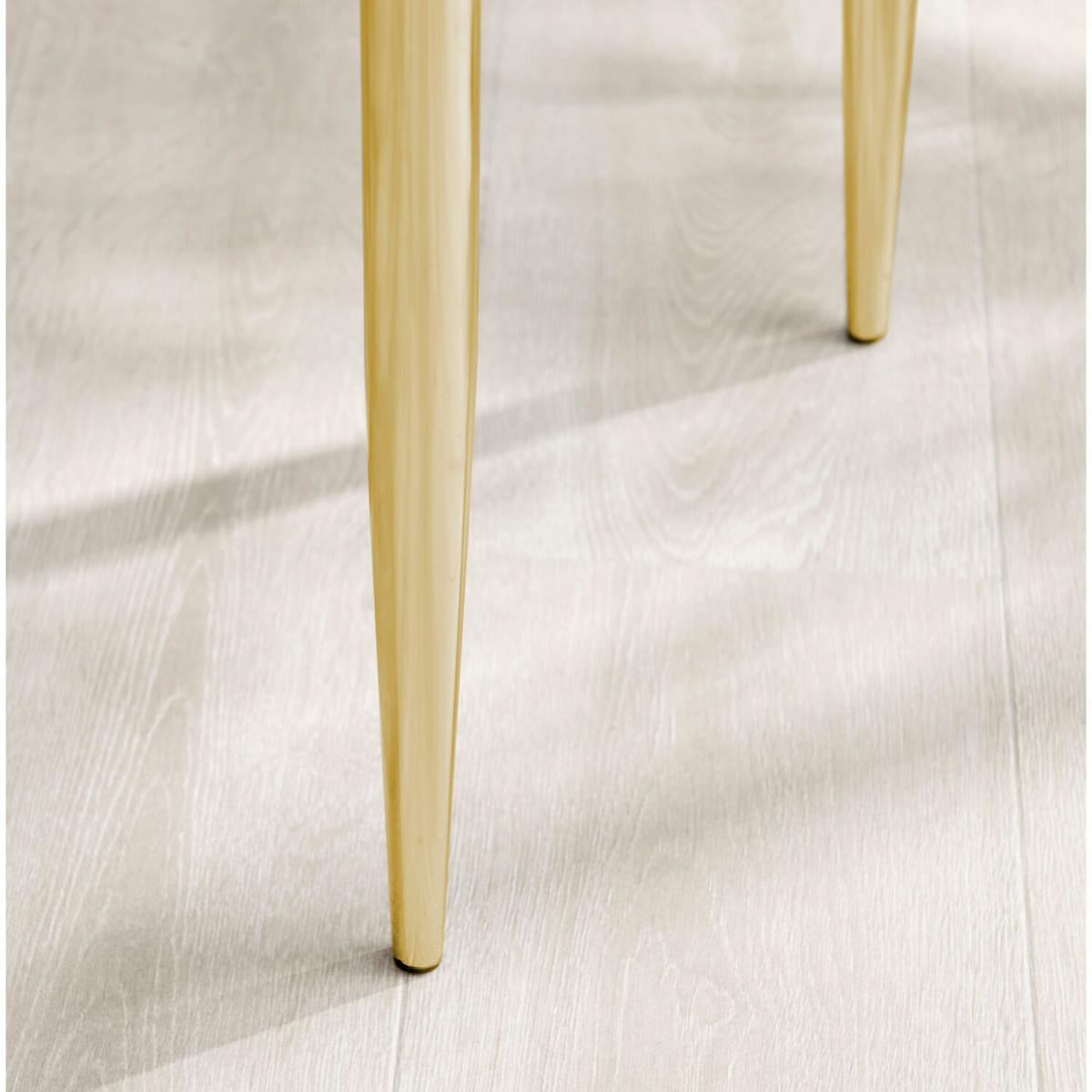 Adley White High Gloss Storage Dining Table and 4 Arlon Gold Leg Chairs - Grey – image 8