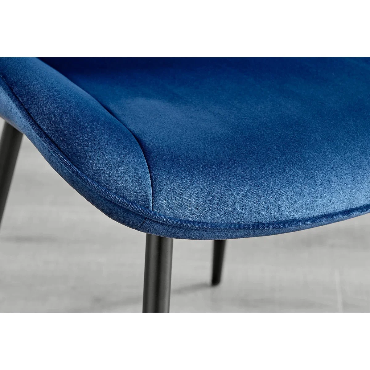 Leonardo Black Leg Glass Dining Table 6 Pesaro Black Leg Chairs - Blue – image 13