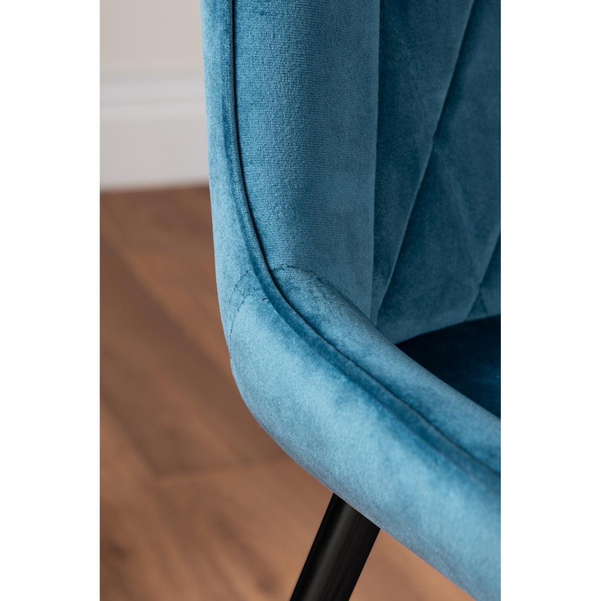 Imperia 6 White Dining Table and 6 Pesaro Black Leg Chairs - Blue – image 10