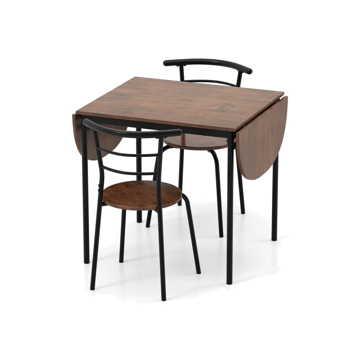 Expandable 3Pcs Dining Table Set - Brown – image 1
