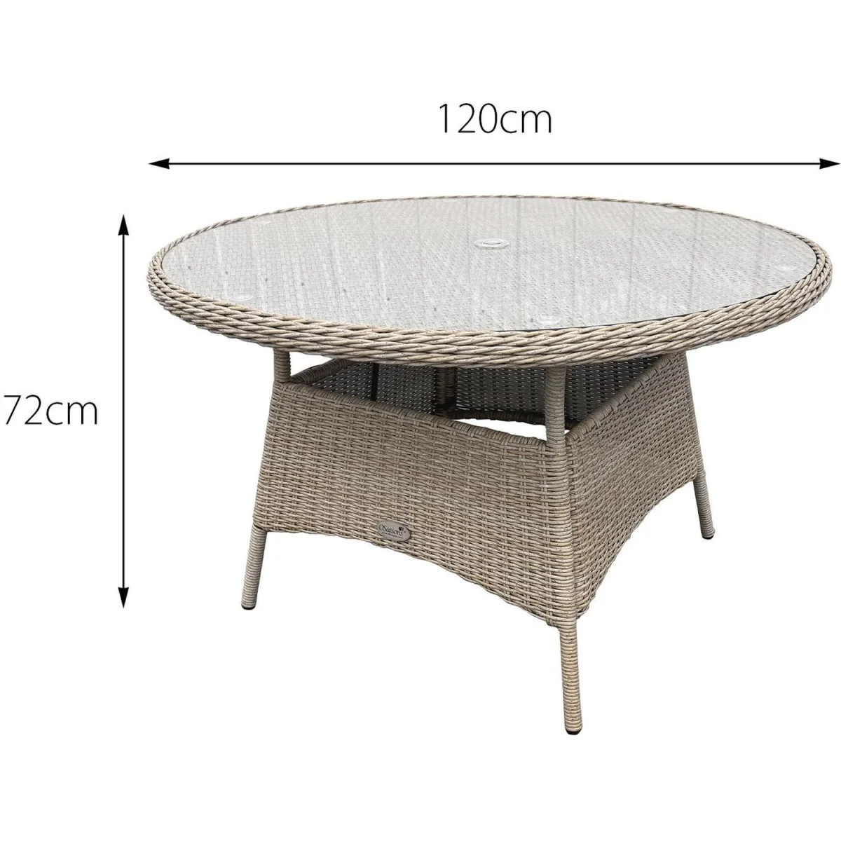 Oseasons Sicilia Rattan 6 Seat Dining Set with 120cm Table in Sandy Oak - Sandy Oak – image 2