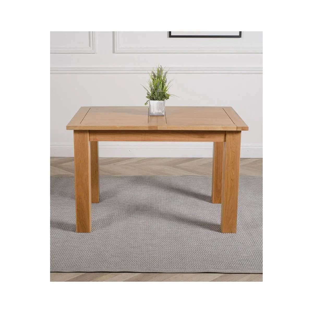 Hampton 120-160cm Oak Extending Dining Table + 6 Washington Leather Chairs - Red – image 3