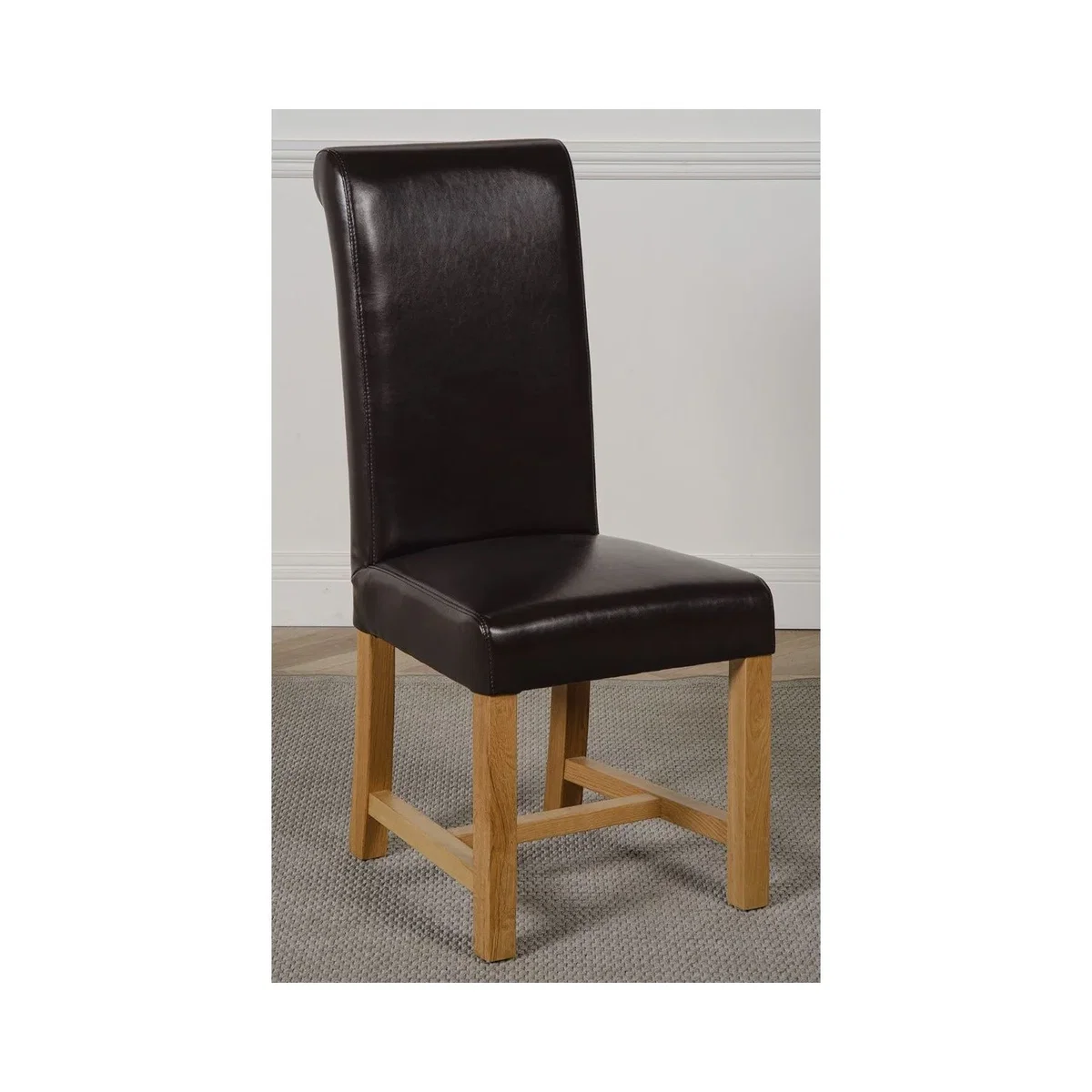 Hampton 120-160cm Oak Extending Dining Table + 6 Washington Leather Chairs - Red – image 31