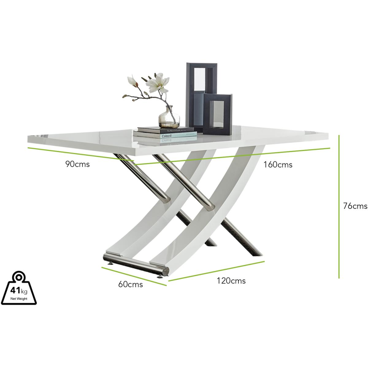 Mayfair Large White Dining Table  6 Pesaro Black Leg Chairs - Grey – image 13