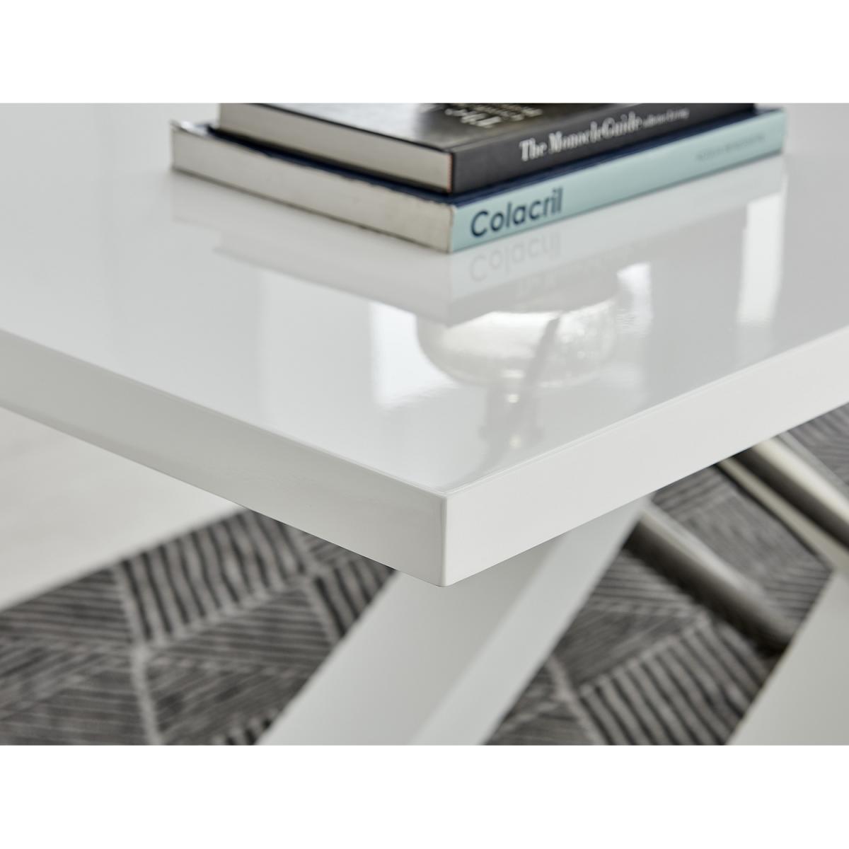Mayfair Large White Dining Table  6 Pesaro Black Leg Chairs - Grey – image 10