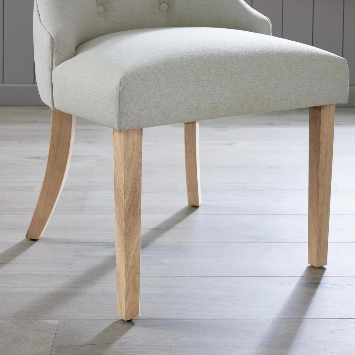 Aalto Whitewashed Wood Dining Table 6 Belgravia Chairs - Beige – image 11