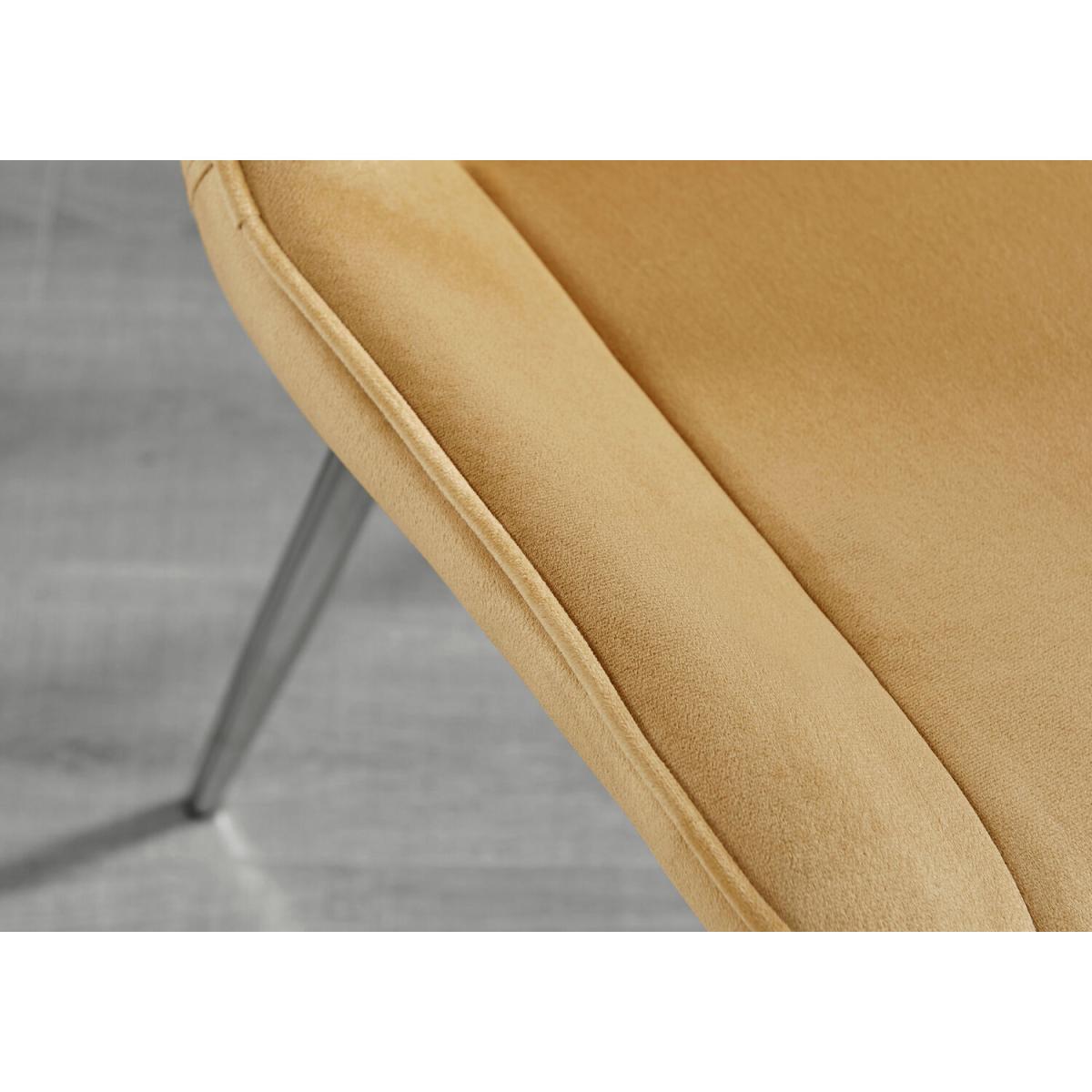 Malmo Glass and Wooden Leg Dining Table and 4 Pesaro Silver Chairs - Mustard – image 3