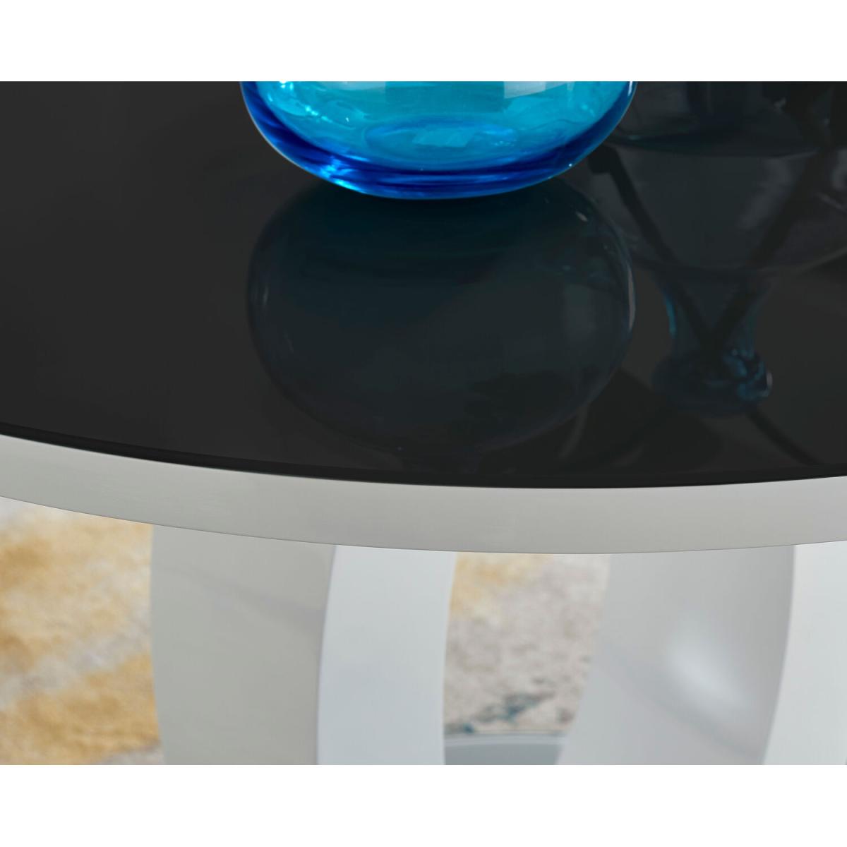 Giovani Round Black 100cm Table and 4 Velvet Milan Chairs - Black – image 12