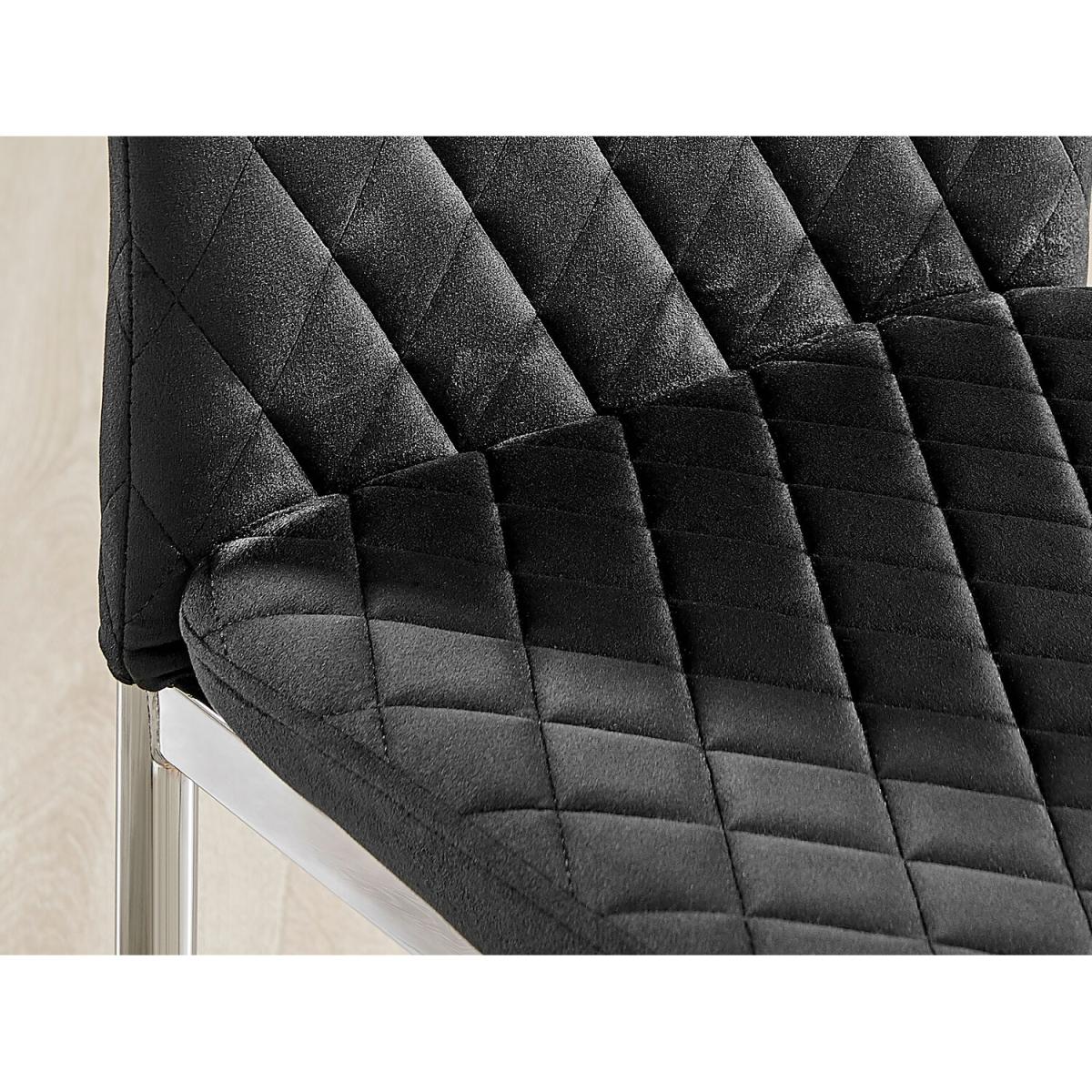 Giovani Round Black 100cm Table and 4 Velvet Milan Chairs - Black – image 6