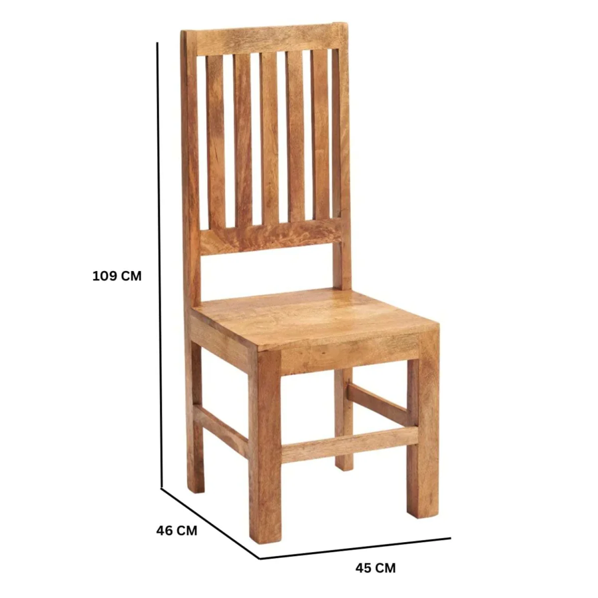 Manila Light Mango Wood Dining Set with 4 Slatted Chairs – image 4