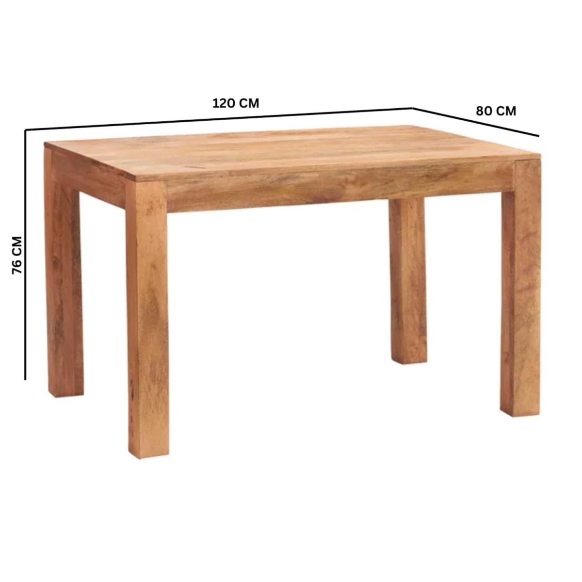 Manila Light Mango Wood Dining Set with 4 Slatted Chairs – image 5