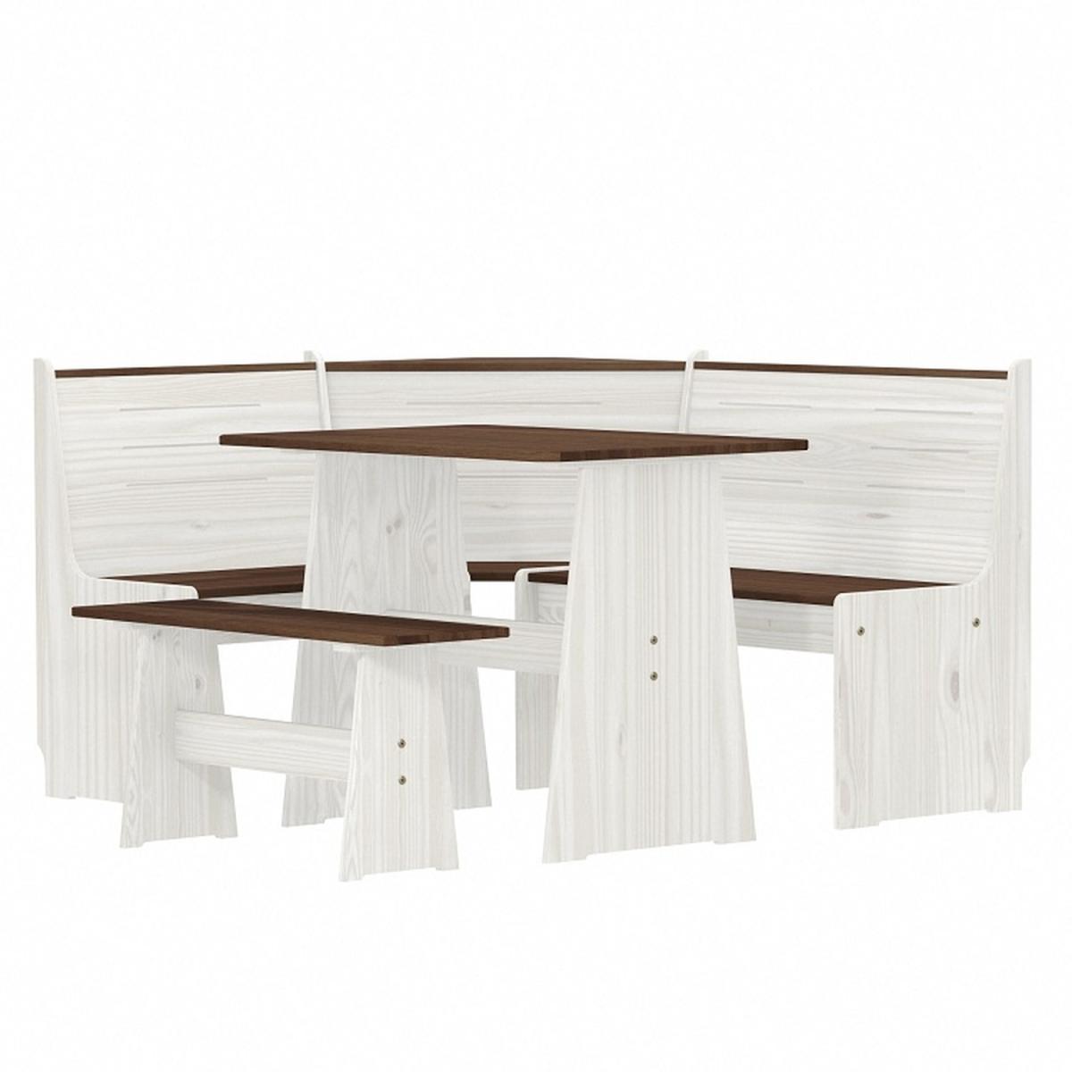 Layla Corner Dining Set with Table and Benches - Grey / Grey Top – image 11