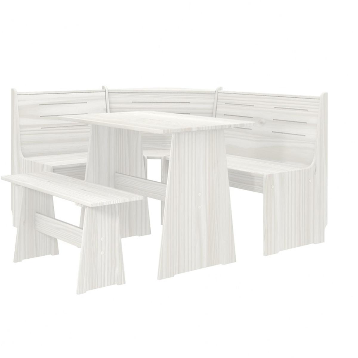 Layla Corner Dining Set with Table and Benches - Grey / Grey Top – image 18