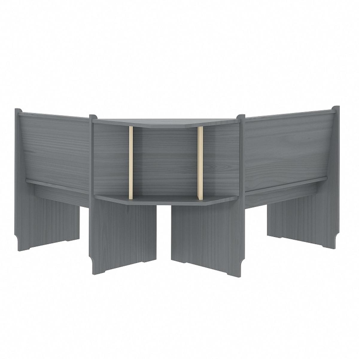 Layla Corner Dining Set with Table and Benches - Grey / Grey Top – image 29