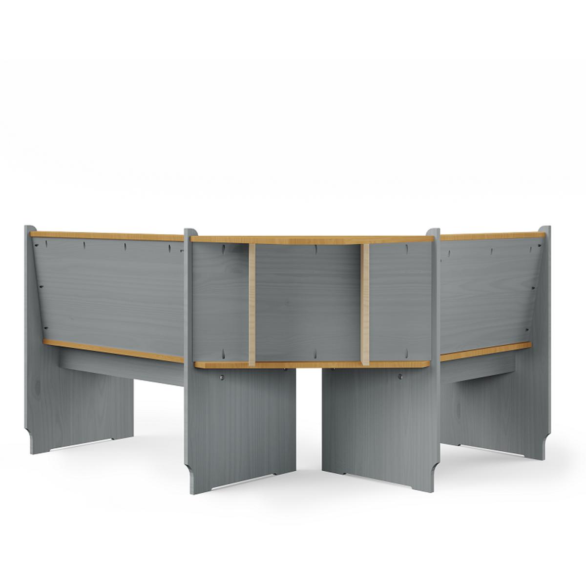 Layla Corner Dining Set with Table and Benches - Grey / Grey Top – image 42