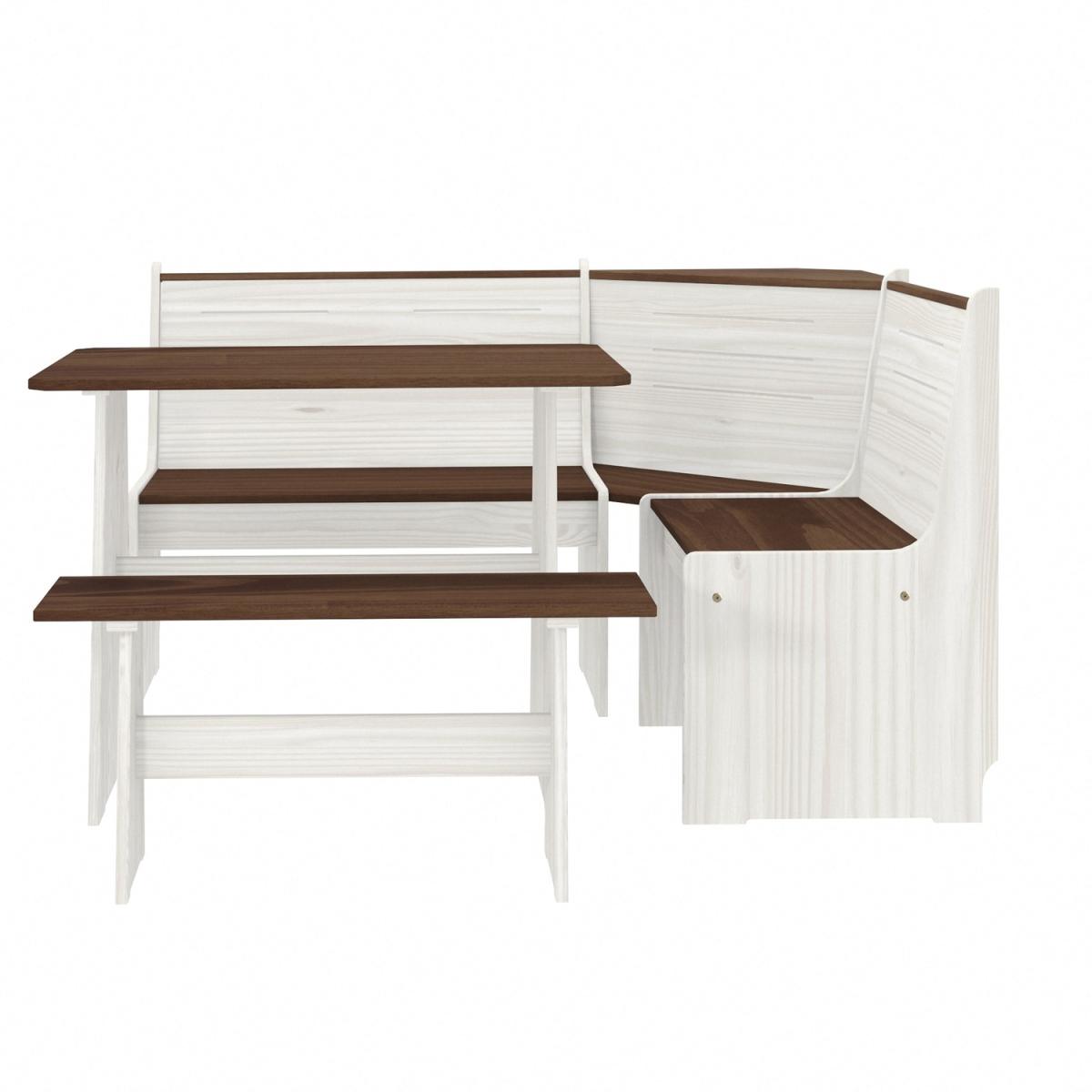 Layla Corner Dining Set with Table and Benches - Grey / Grey Top – image 49