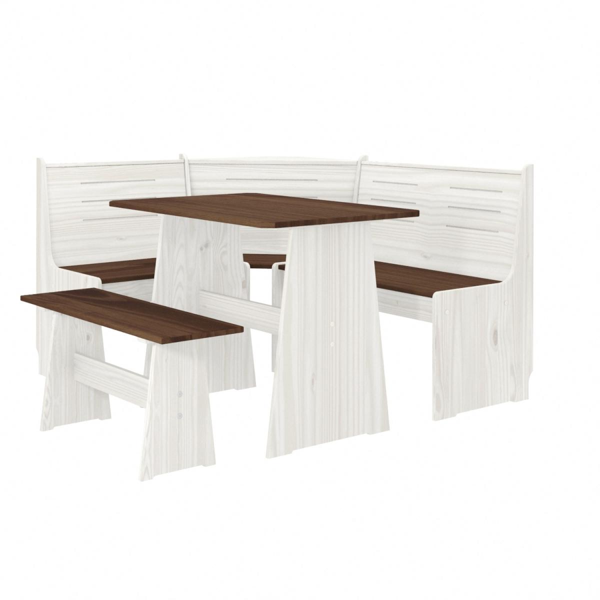 Layla Corner Dining Set with Table and Benches - Grey / Grey Top – image 50