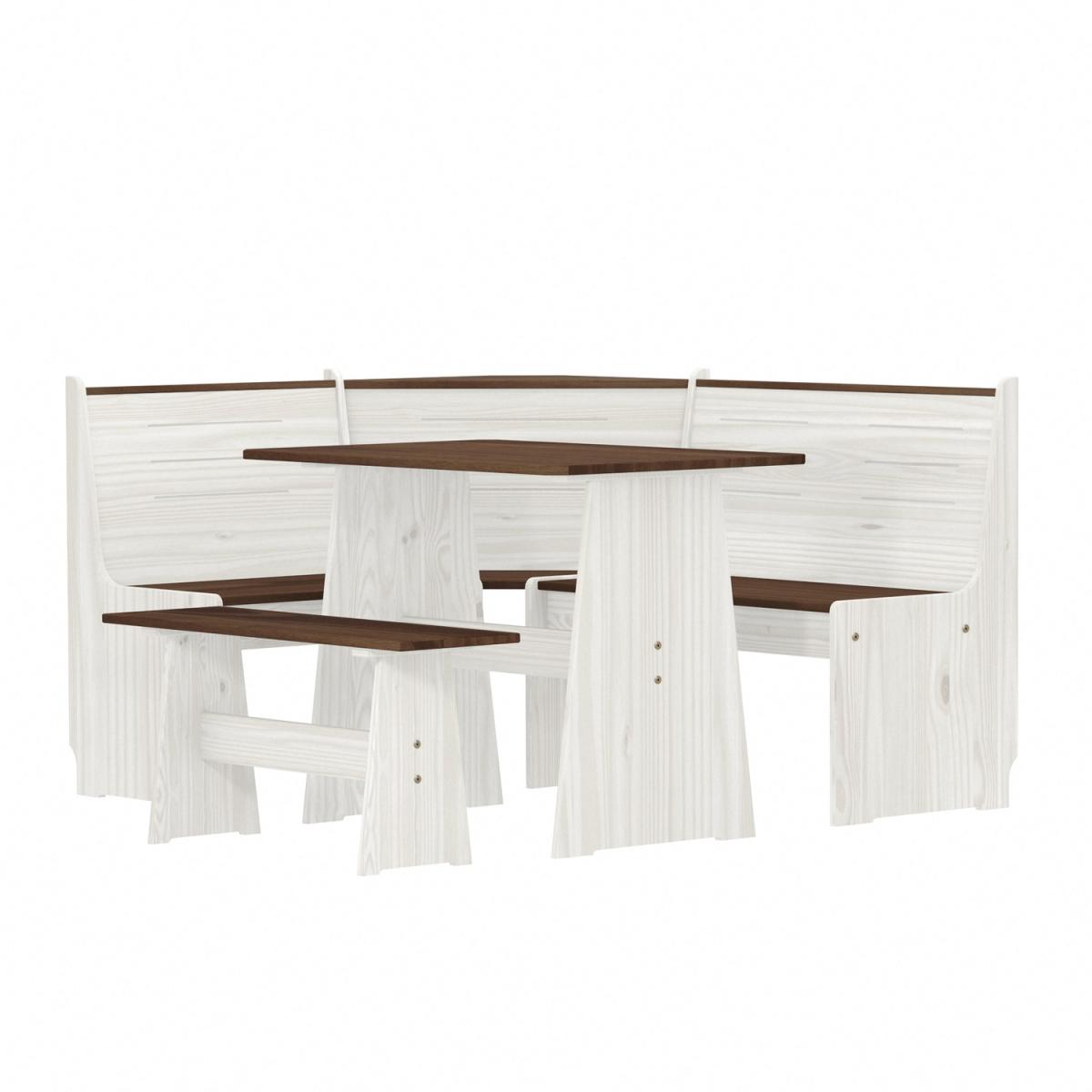 Layla Corner Dining Set with Table and Benches - Grey / Grey Top – image 51