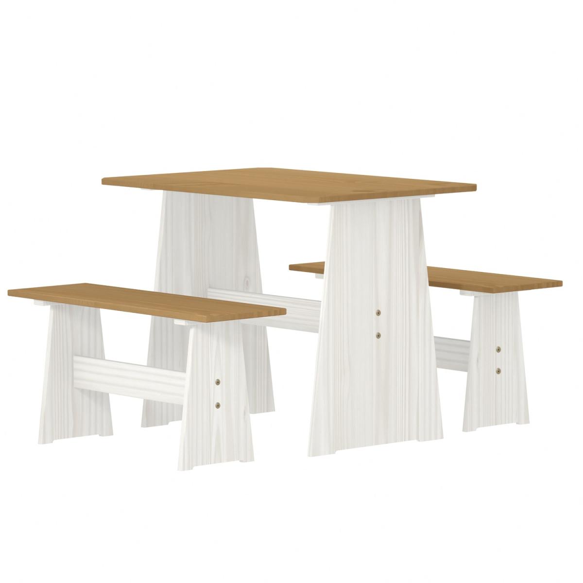 Layla Corner Dining Set with Table and Benches - Grey / Grey Top – image 62