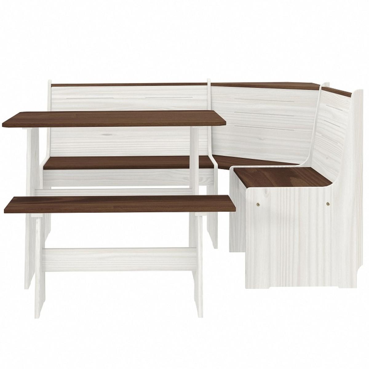 Layla Corner Dining Set with Table and Benches - Grey / Grey Top – image 9