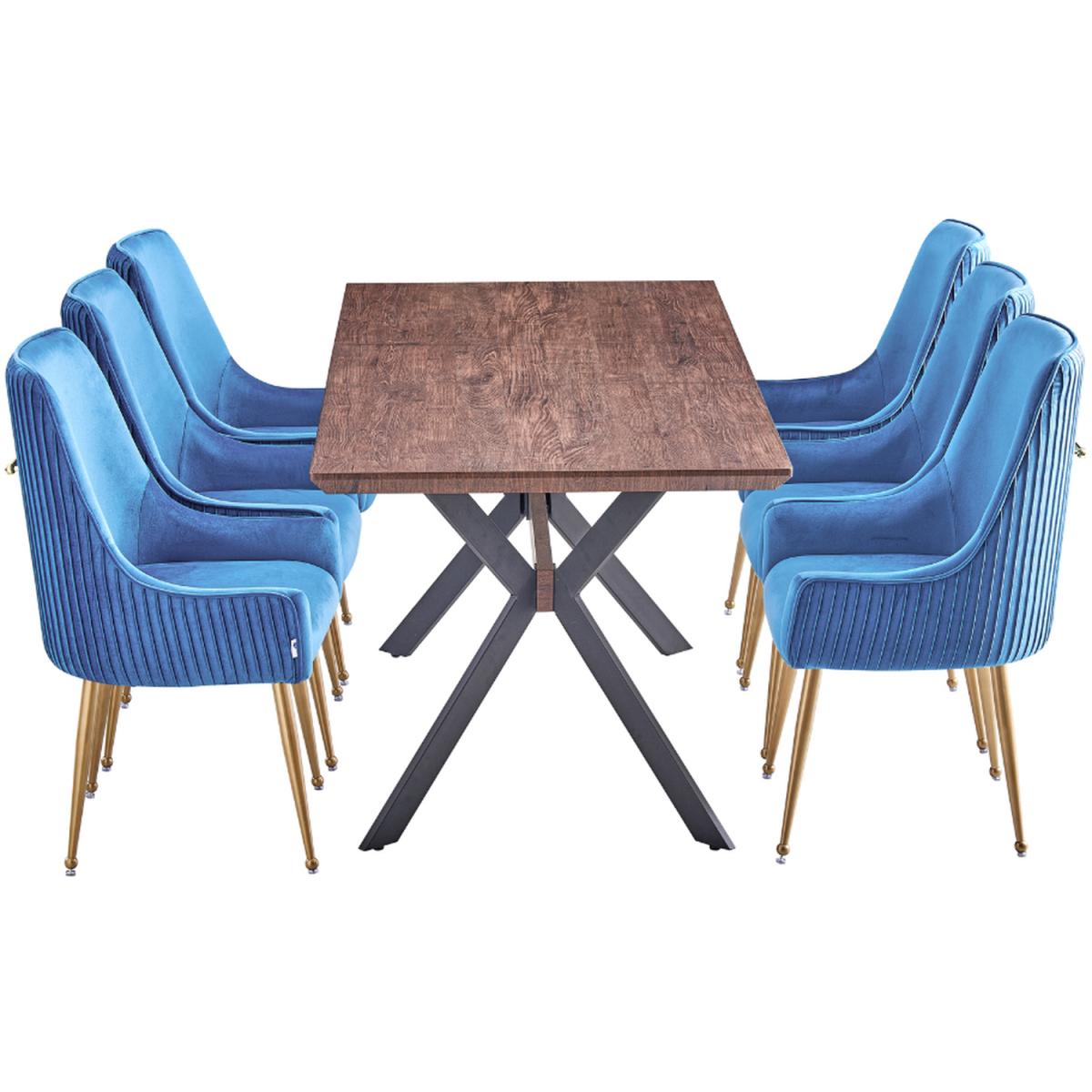 Soho Blaze LUX Dining Set Includes a Table and Chairs Set of 6 - Black – image 17
