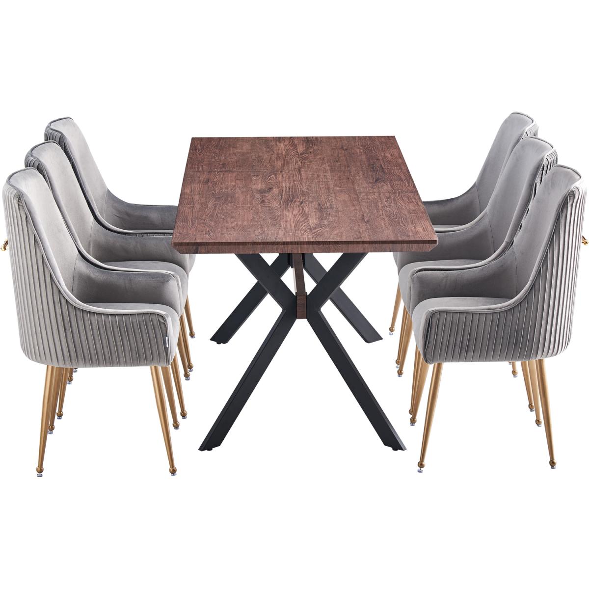 Soho Blaze LUX Dining Set Includes a Table and Chairs Set of 6 - Black – image 21