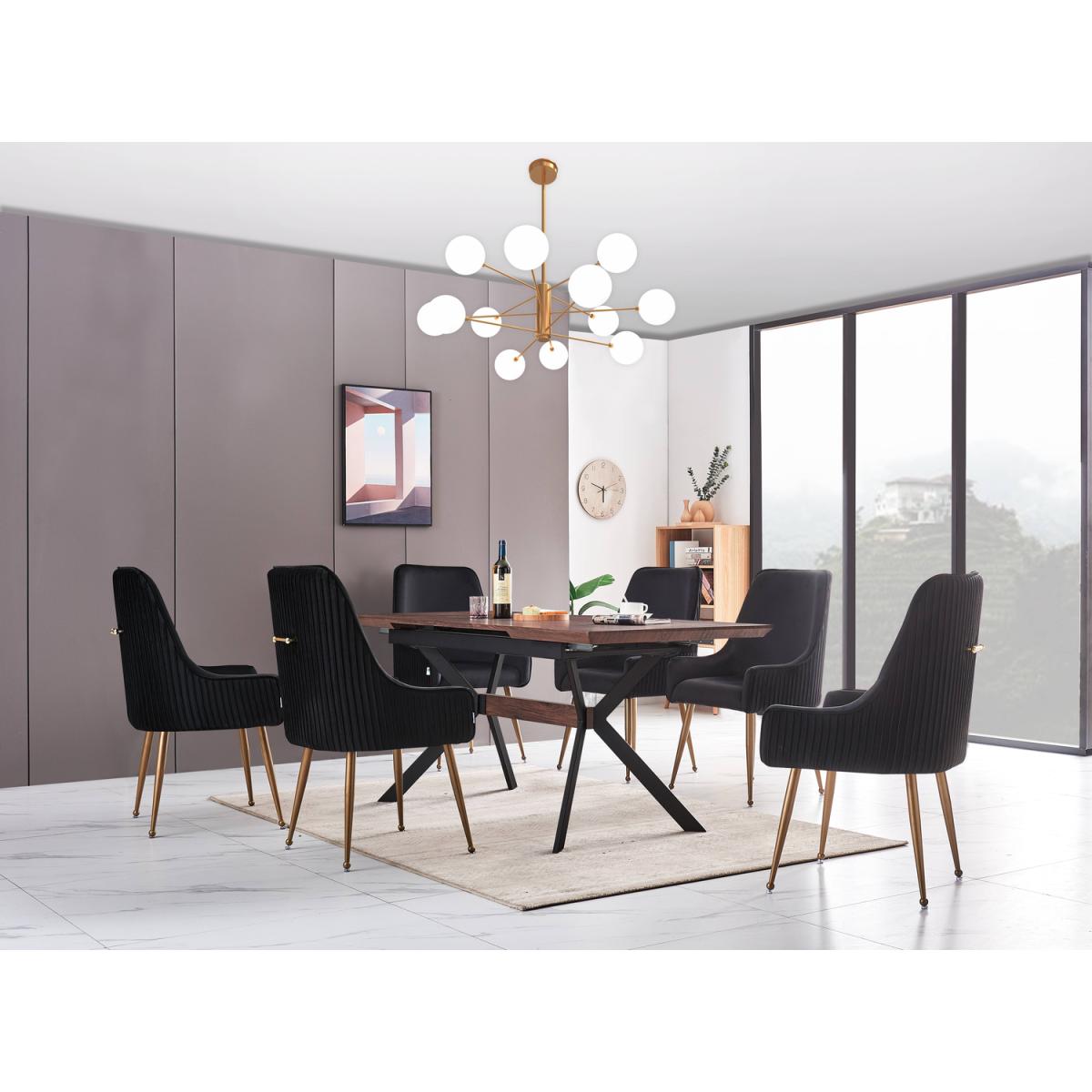Soho Blaze LUX Dining Set Includes a Table and Chairs Set of 6 - Black – image 26
