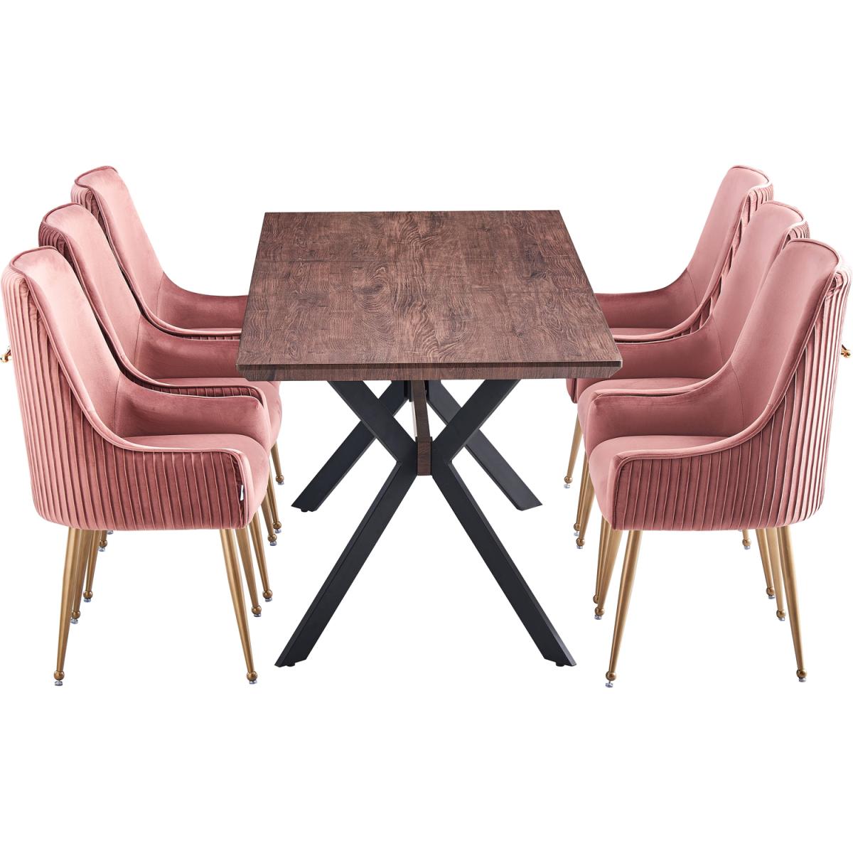 Soho Blaze LUX Dining Set Includes a Table and Chairs Set of 6 - Black – image 6