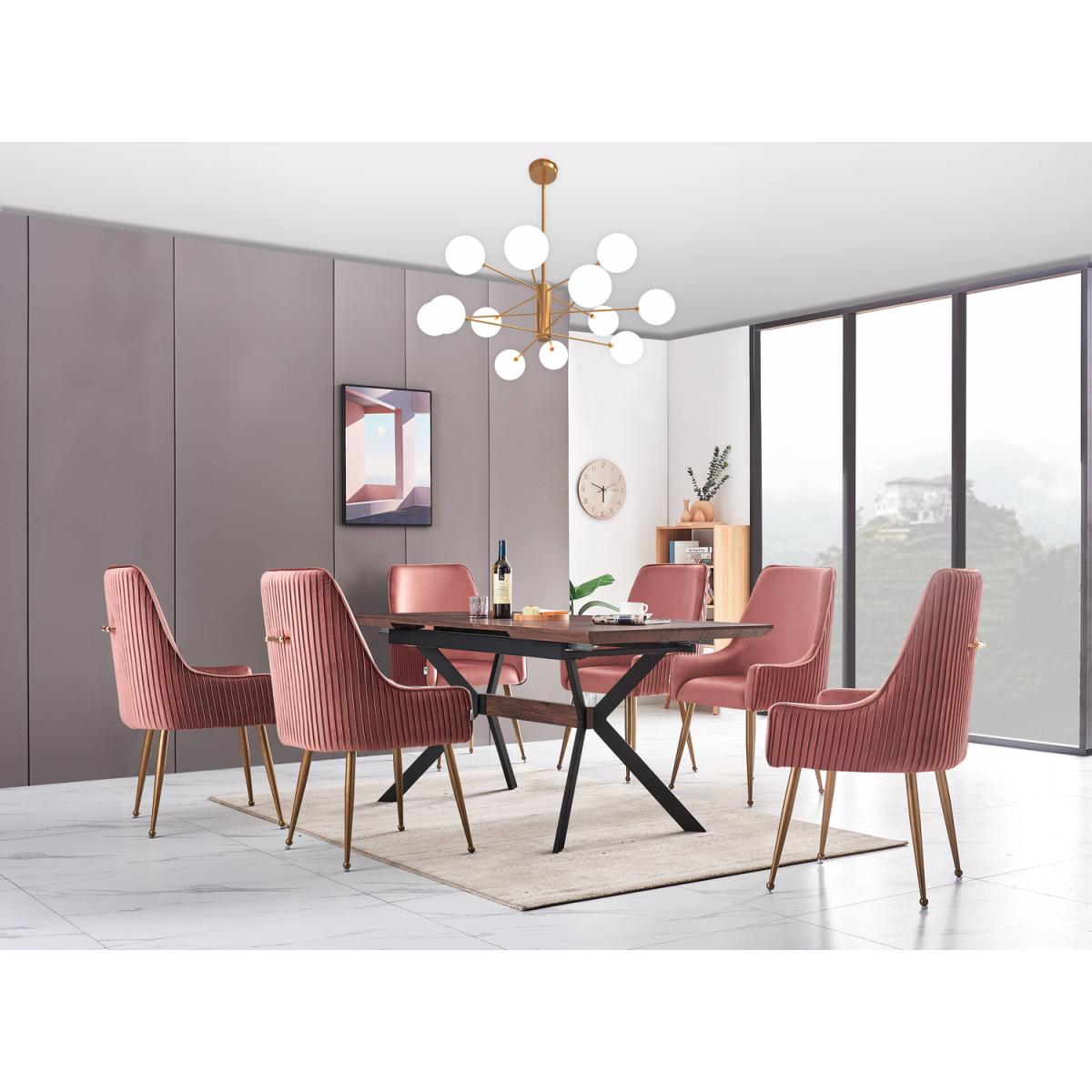 Soho Blaze LUX Dining Set Includes a Table and Chairs Set of 6 - Black – image 7