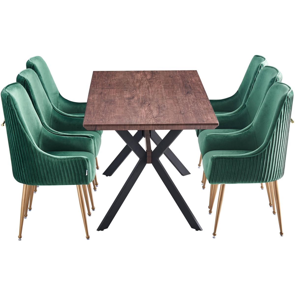 Soho Blaze LUX Dining Set Includes a Table and Chairs Set of 6 - Black – image 10