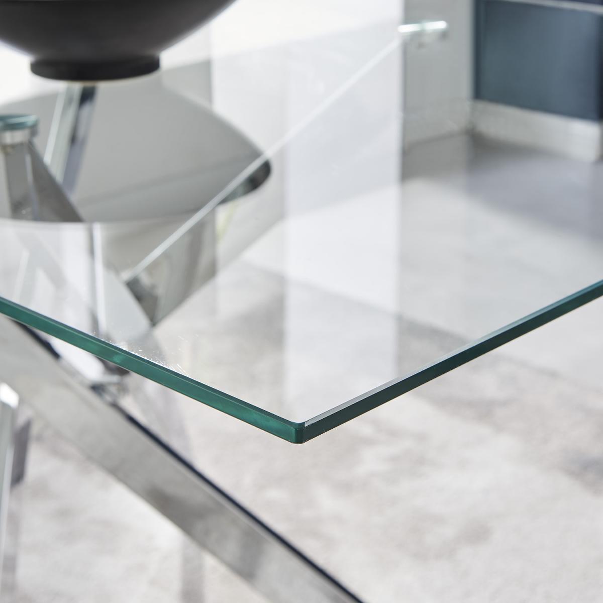 Leonardo Glass And Chrome Metal Dining Table Set - Black – image 4