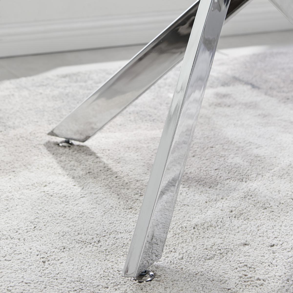Leonardo Glass And Chrome Metal Dining Table Set - Black – image 6