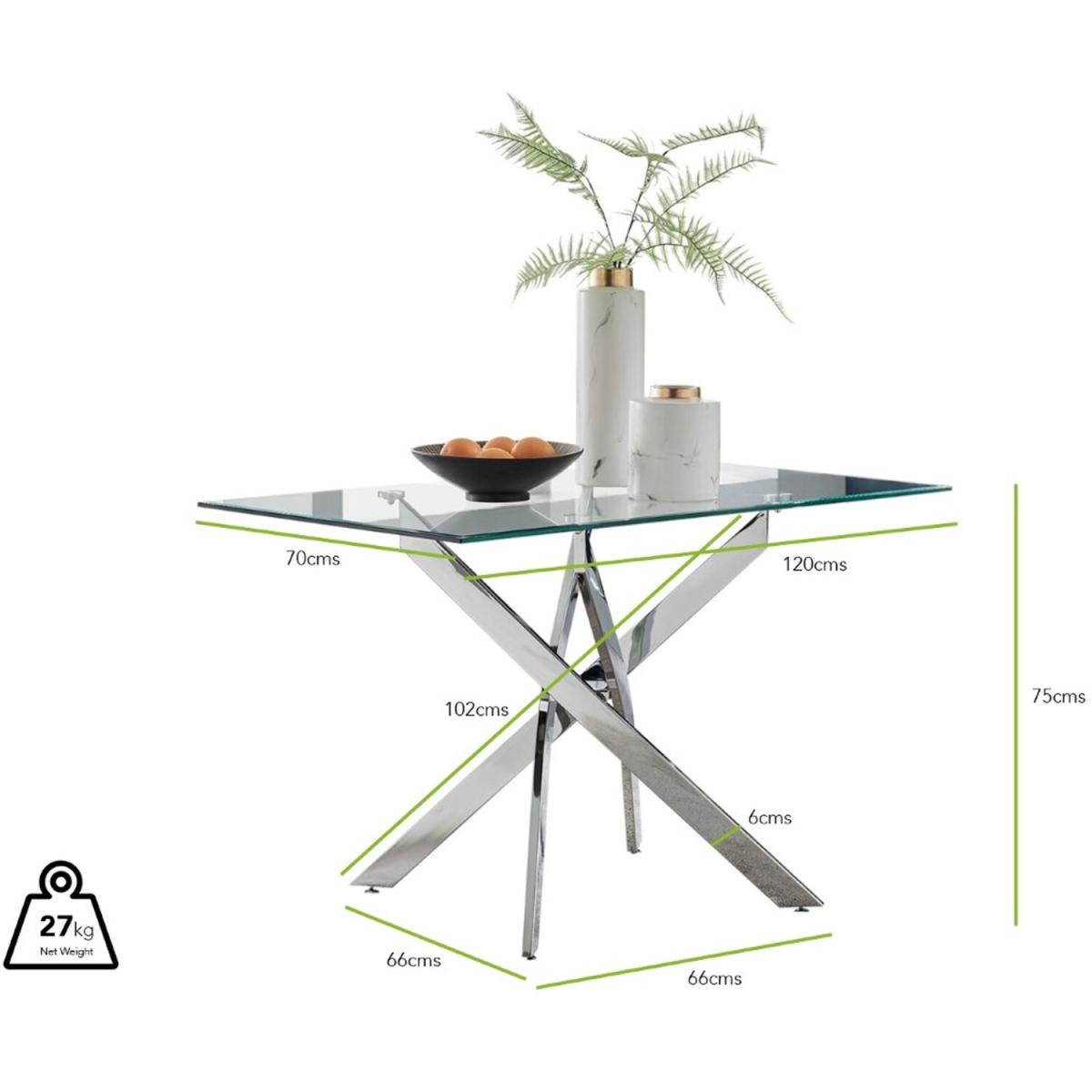Leonardo Glass And Chrome Metal Dining Table Set - Black – image 7