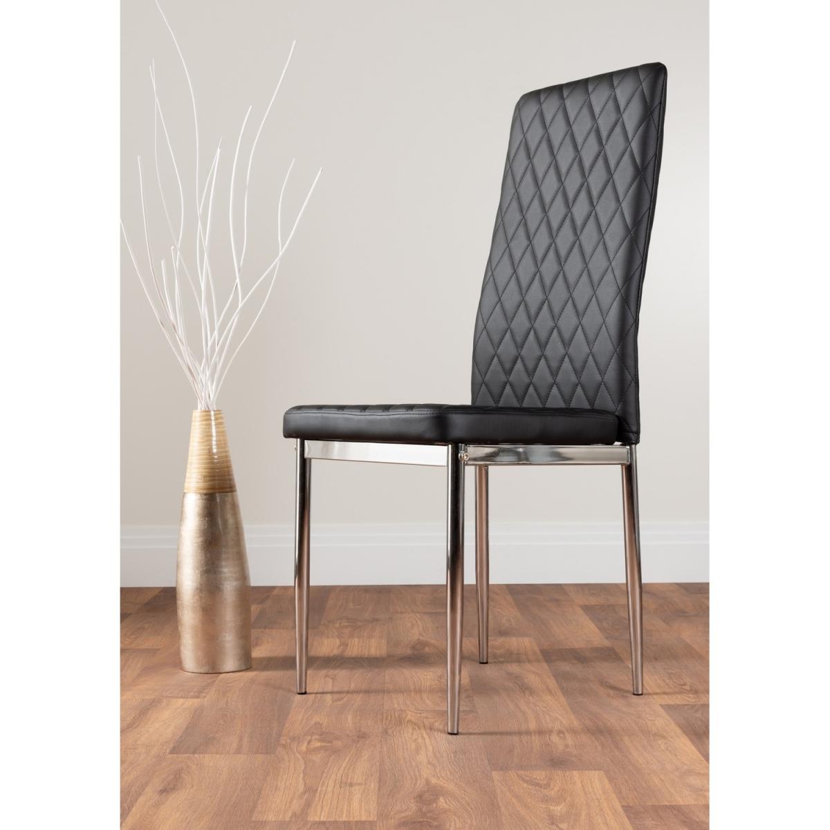 Leonardo Glass And Chrome Metal Dining Table Set - Black – image 8