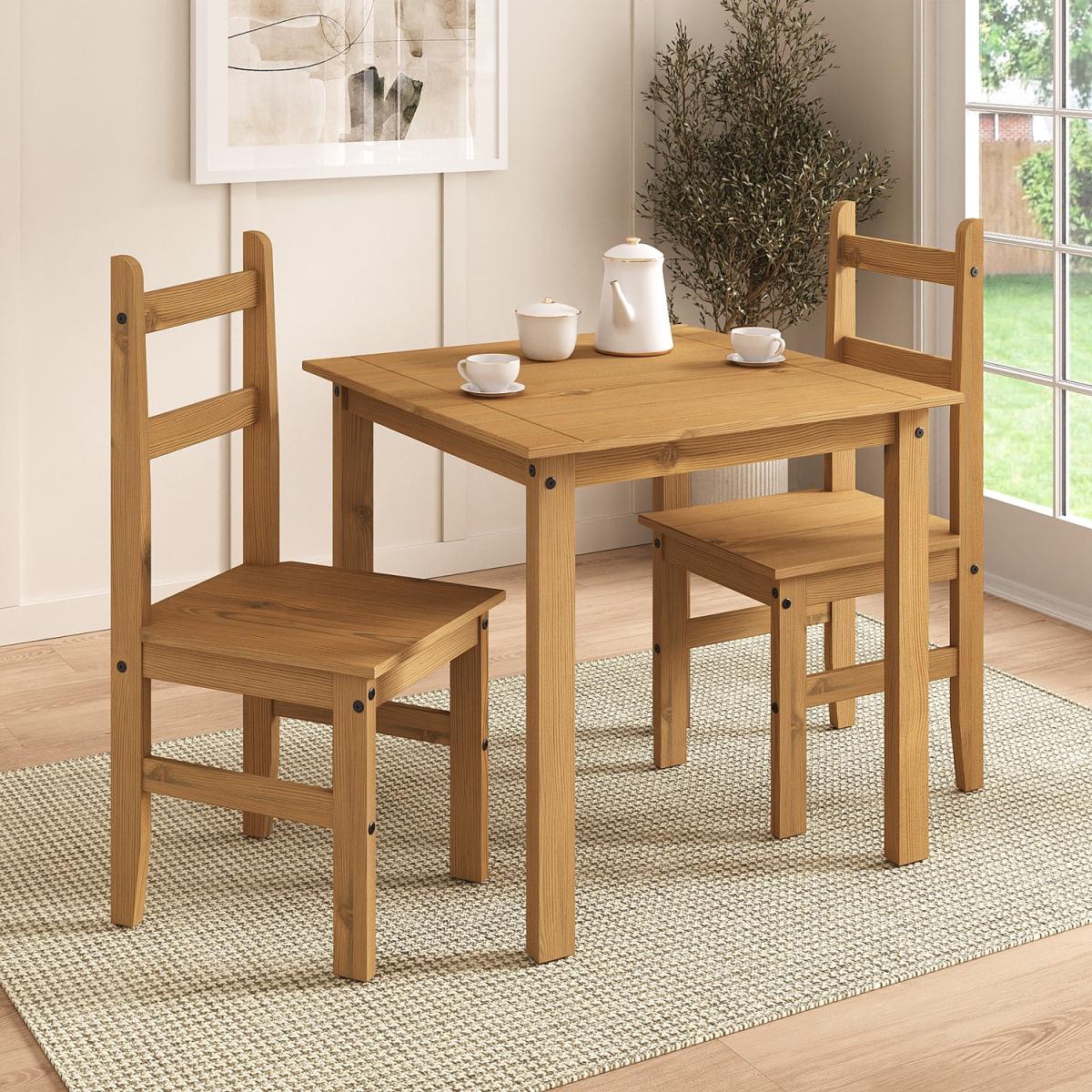Corona Solid Mexican Pine Dining Set - Brown