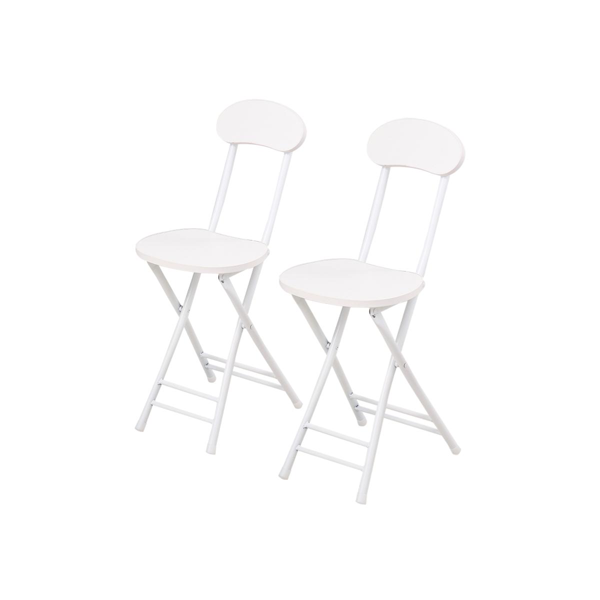 Livingandhome Portable Foldable Dining Chairs - White