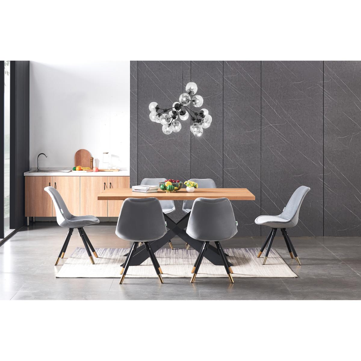 Sofia Duke LUX Dining Set with a Table and 6 Chairs - Light Grey – image 6