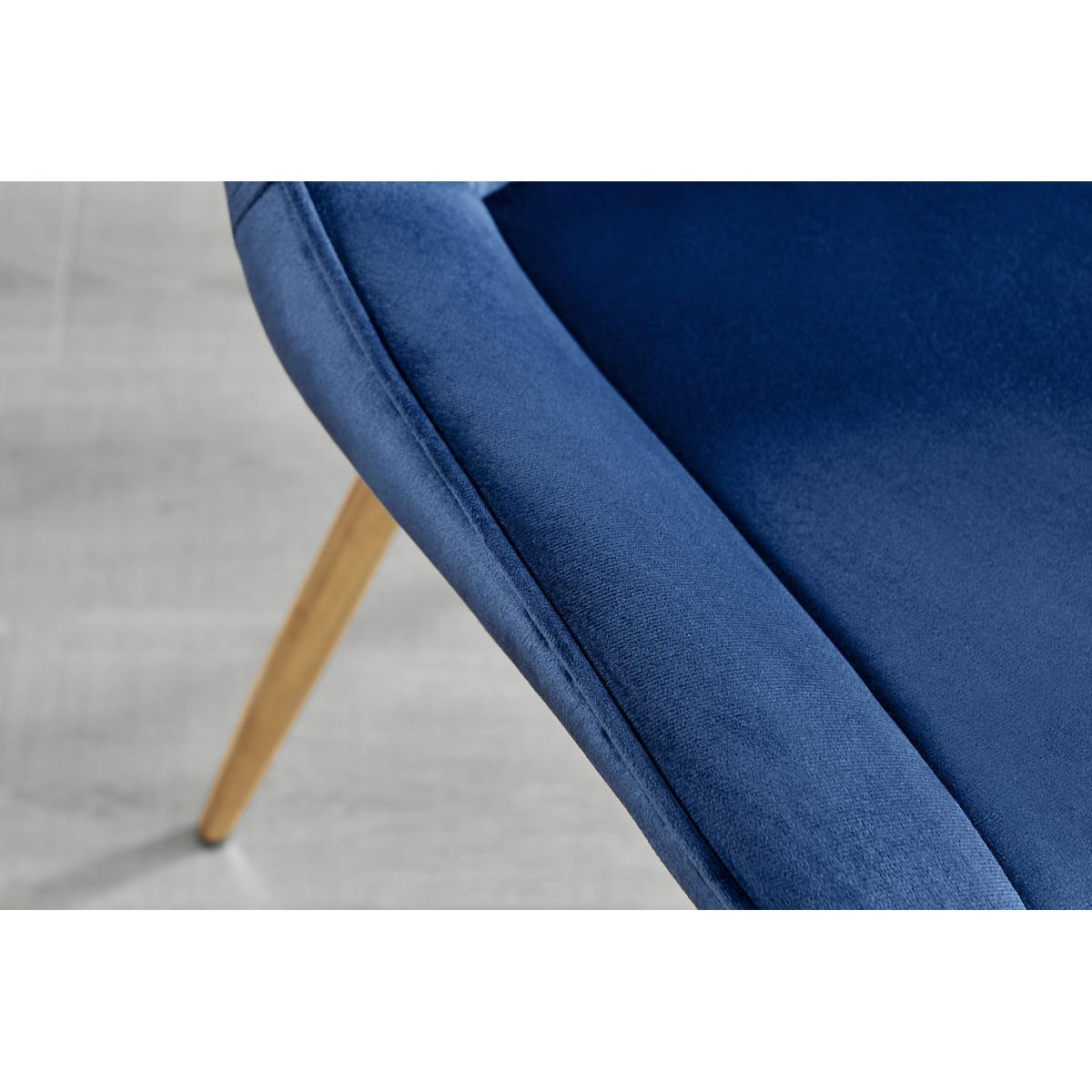 Andria Black Leg Marble Effect Dining Table and 6 Pesaro Gold Leg Chairs - Blue – image 10