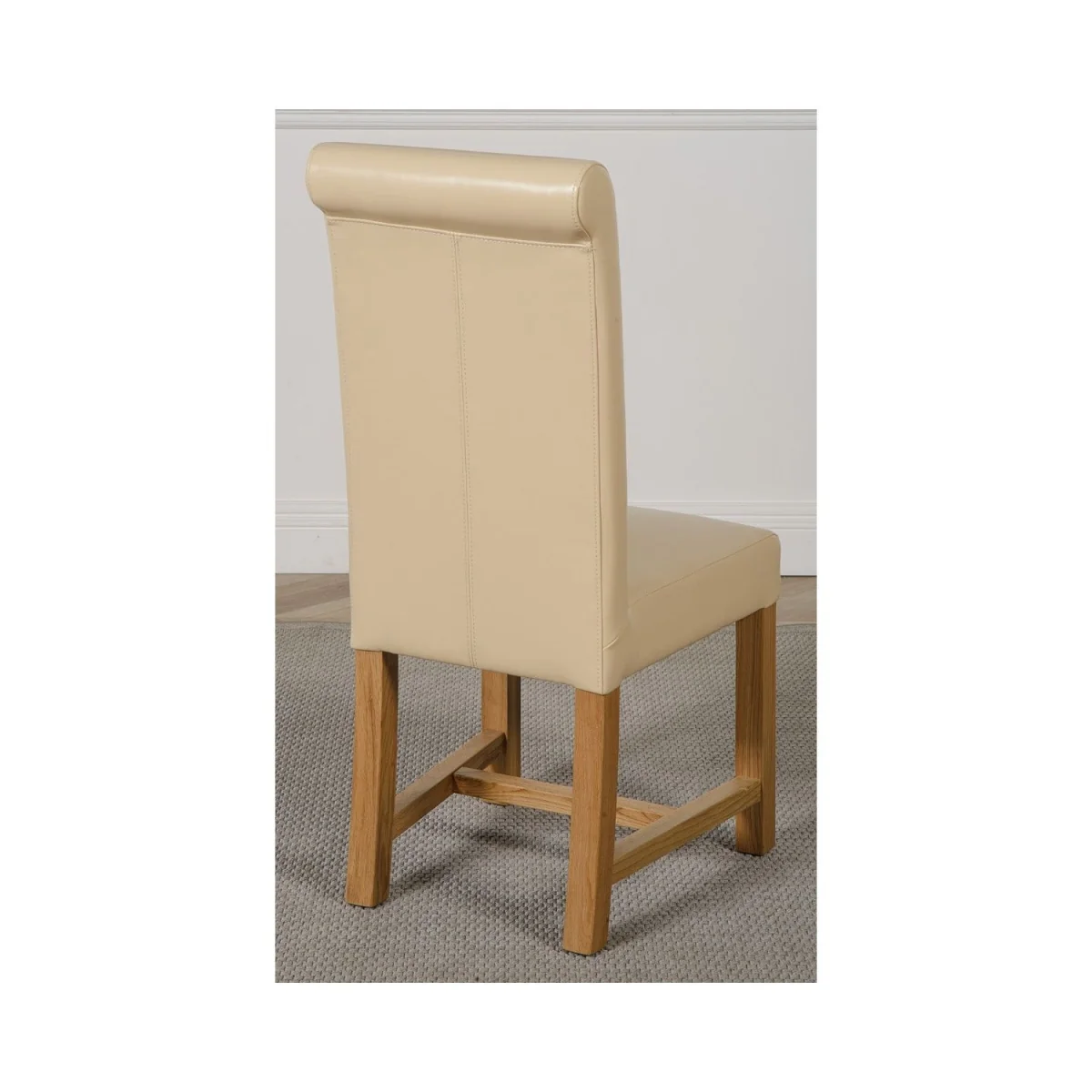Dakot 127 x 82cm Oak Small Dining Table and 6 Washington Leather Chairs - Brown – image 25