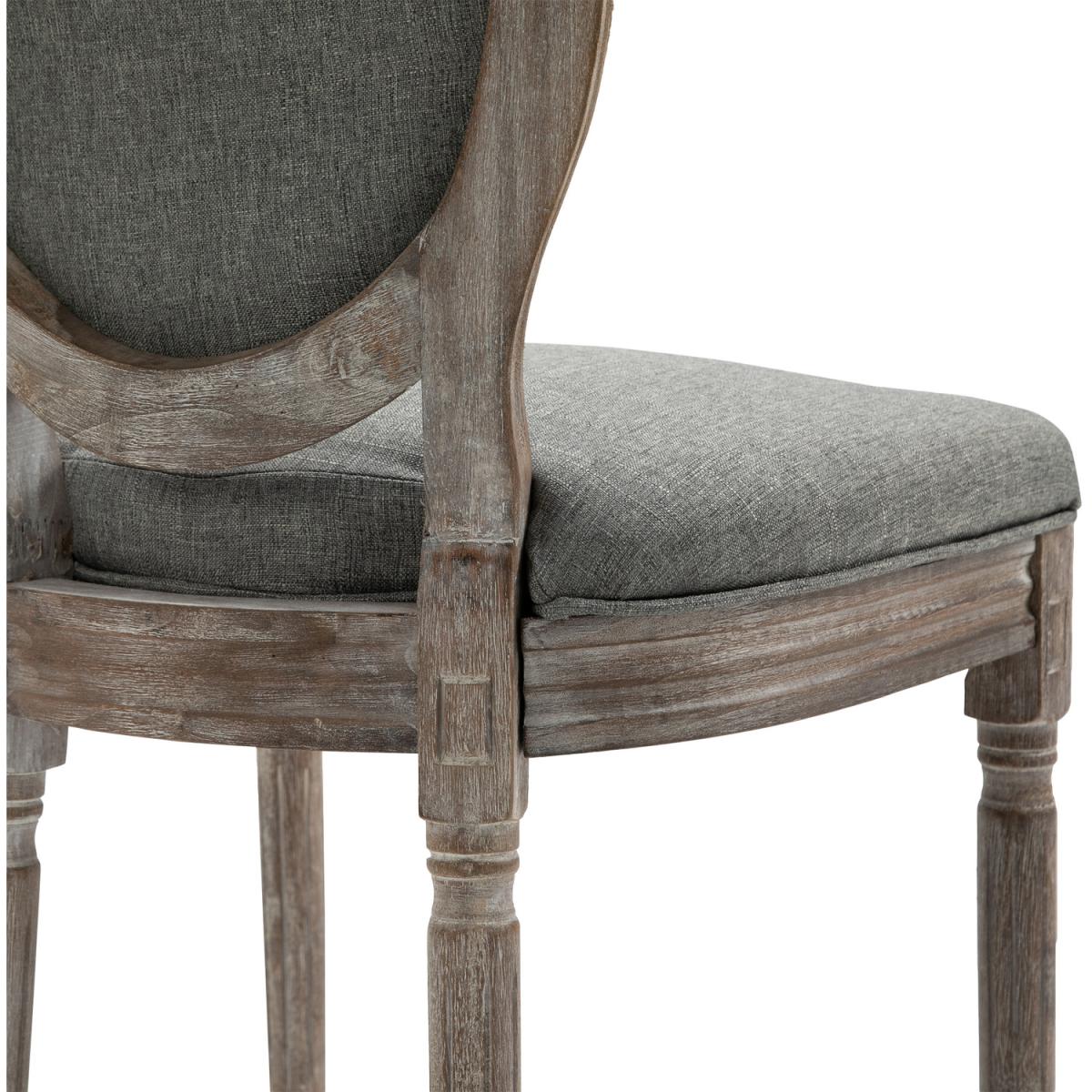 Set of 2 Elegant French Style Dining Chairs with Wooden Frame - Grey – image 16